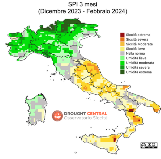 Grafico 4: indice climatico basato sulle precipitazioni in Italia