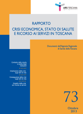 Rapporto Crisi economica, stato di salute e ricorso ai servizi in Toscana